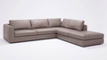 Cello 3-Piece Sectional Sofa with Backless Chaise - Leather