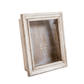 Glass Shadow Box with White Wash Frame - Newspaper Background