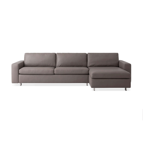 Reva 2-Piece Sectional Sleeper Sofa with Storage Chaise - Leather