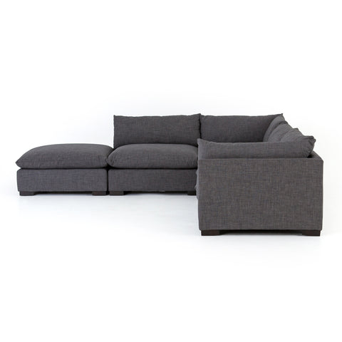 Westwood 4Pc RAF Sectional w/ Ottoman-Bennett Charcoal