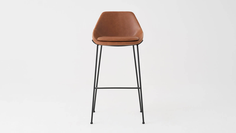 Nixon Counter Stool - Brown Synthetic Leather - IN STOCK