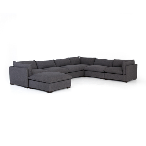 Westwood 6Pc Sectional w/ Ottoman-Bennett Charcoal
