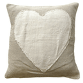 Heart Stitched Linen Pillow