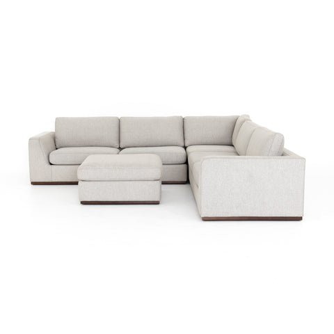 Colt 3Pc Sectional w/ Ottoman- Aldred Silver