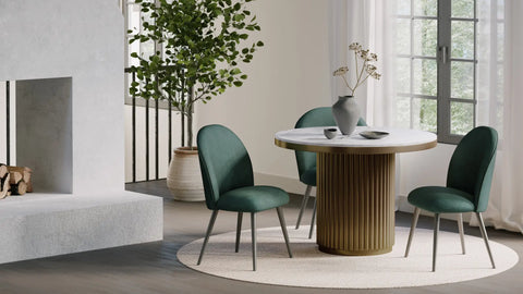 Tower Dining Table - White Marble