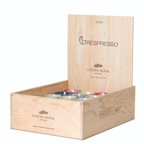 Grespresso  Wooden box 40 espresso cups - Multicolor