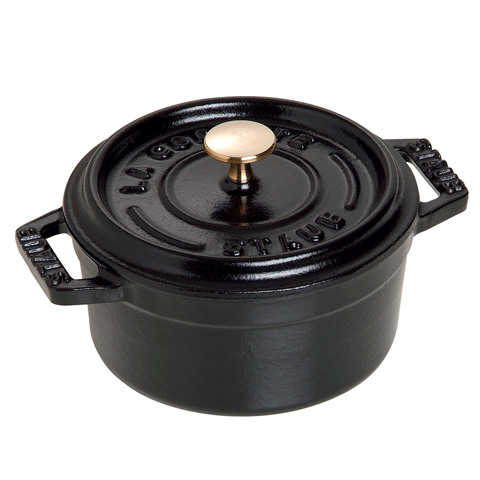 Cast Iron - 0.25-qt Mini Round Cocotte - Black