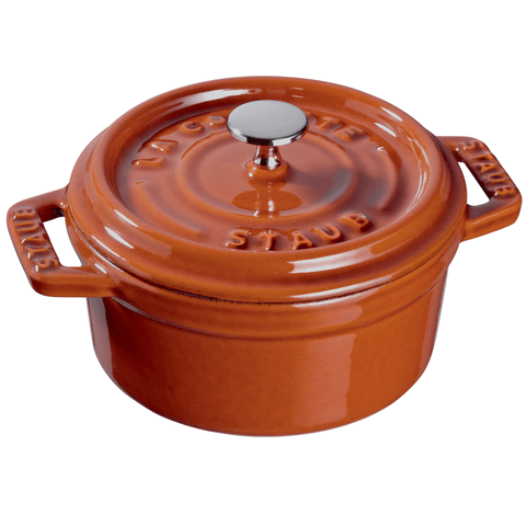 Cast Iron - 0.25-qt Mini Round Cocotte - Burnt Orange