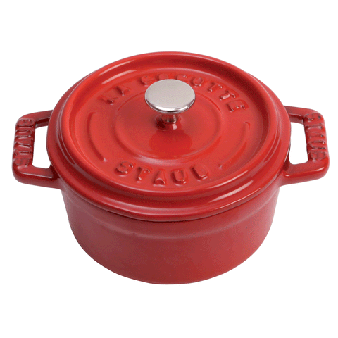 Cast Iron - 0.25-qt Mini Round Cocotte - Cherry