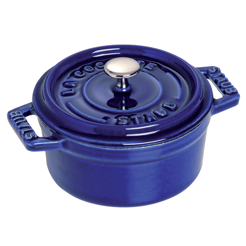 Cast Iron - 0.25-qt Mini Round Cocotte - Dark Blue