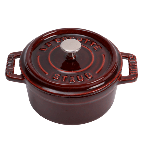 Cast Iron - 0.25-qt Mini Round Cocotte - Grenadine