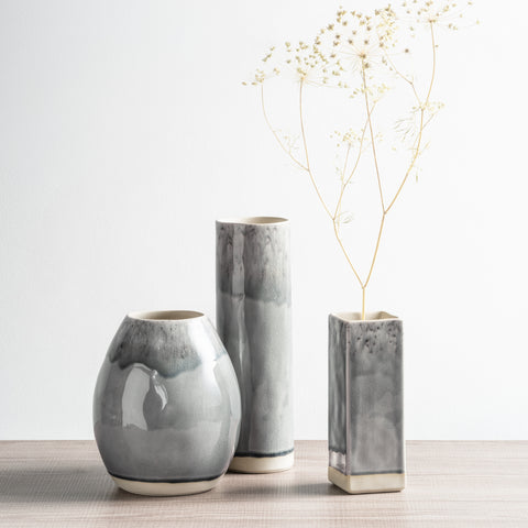 Madeira  Cylinder vase - 25 cm | 10'' - Grey