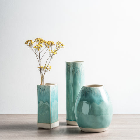 Madeira  Cylinder vase - 30 cm | 12'' - Blue