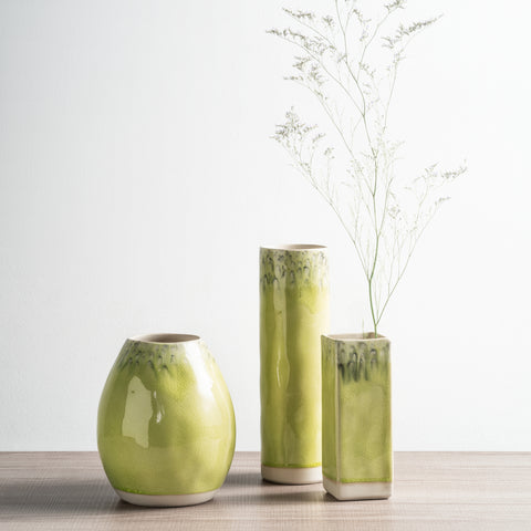 Madeira  Cylinder vase - 25 cm | 10'' - Lemon