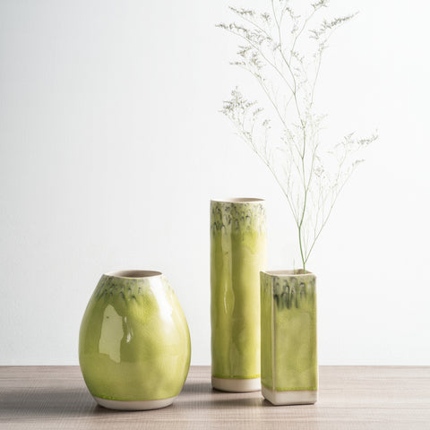 Madeira  Cylinder vase - 30 cm | 12'' - Lemon