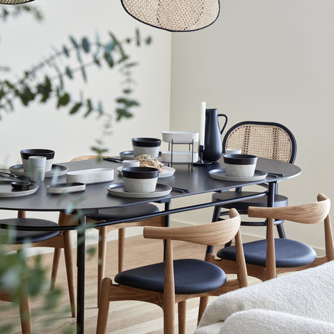 Nótos  Deep oval tray - 25 cm | 10'' - Latitude black