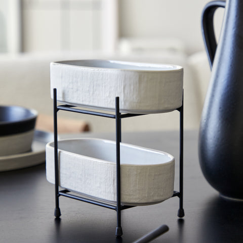 Nótos  Deep oval tray - 18 cm | 7'' - Dune path