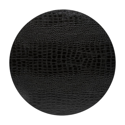 Placemats Collection - Club  Round placemat - 100% PU - Black