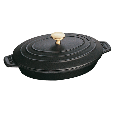 Cast Iron - Baking Dishes & Roasters - 9" X 6.6" Oval Covered Baking Dish - Black