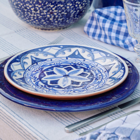 Alentejo Terracotta Salad plate - 23 cm | 9'' - Blue-white