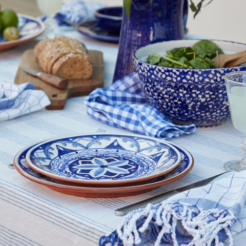 Alentejo Terracotta Dinner plate - 28 cm | 11'' - Blue-white