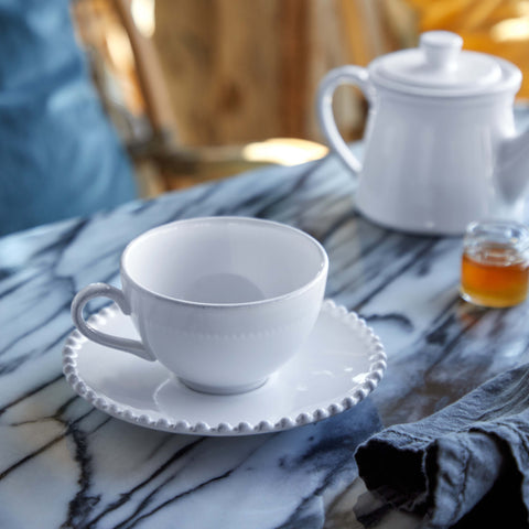 Pearl  Tea cup and saucer - 0.25 L | 8 oz. - White