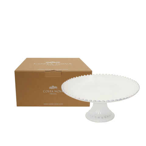 Pearl  Footed plate - 28 cm | 11'' - White
