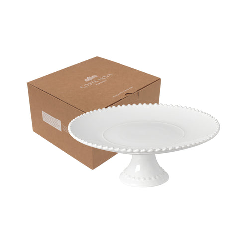 Pearl  Footed plate - 33 cm | 13'' - White