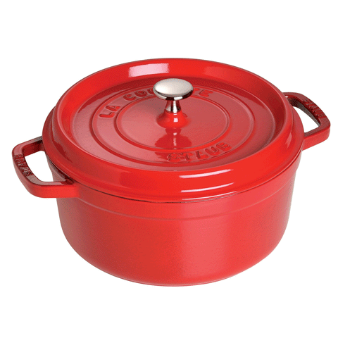 Cast Iron - 5.5-qt Round Cocotte - Cherry