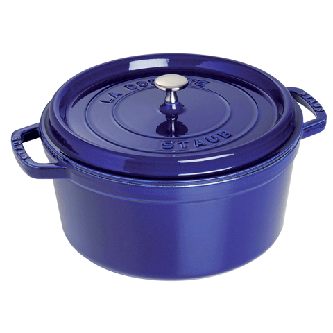 Cast Iron - 9-qt Round Cocotte - Dark Blue