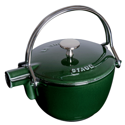 Cast Iron - 1-qt Round Tea Kettle - Basil