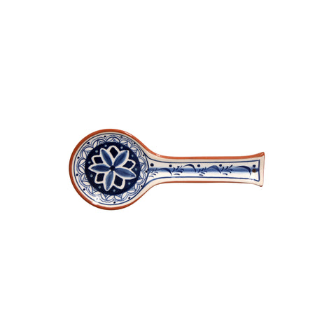 Alentejo Terracotta Spoon rest - 27 cm | 11'' - Blue-white