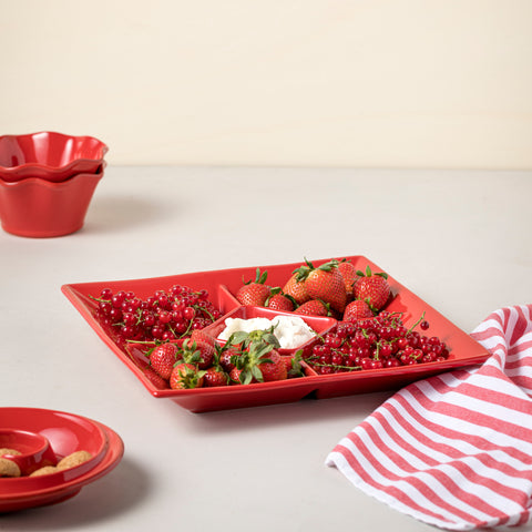 Cook & Host Square appetizer tray - 33 cm | 13'' - Red