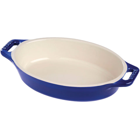 Ceramics - 11" Oval Baking Dish - Dark Blue