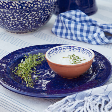 Alentejo Terracotta Dip bowl - 11 cm | 5'' - Blue-white
