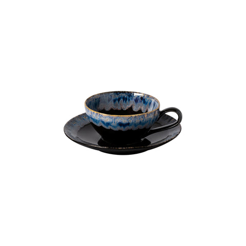 Taormina  Tea cup and saucer - 0.20 L | 7 oz. - Midnight black