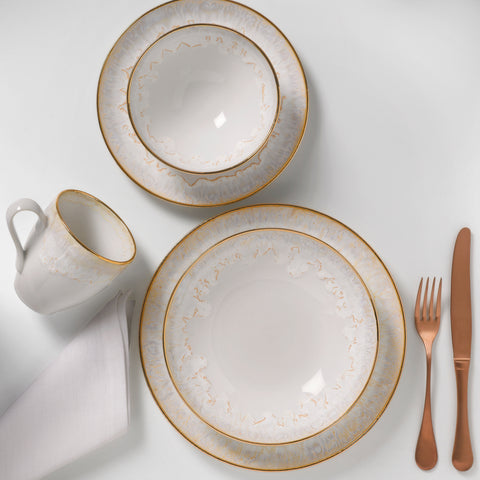 Taormina Tea cup and saucer - 0.20 L | 7 oz. - White & Gold
