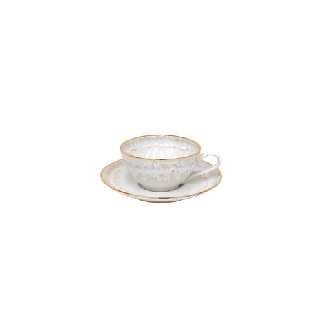 Taormina Tea cup and saucer - 0.20 L | 7 oz. - White & Gold