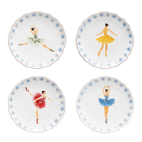 The Nutcracker Set 4 bread plates  - 17 cm | 7'' - White