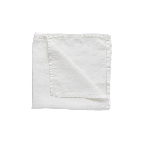 Luisa  Napkin 100% LI ajour - Chalk white