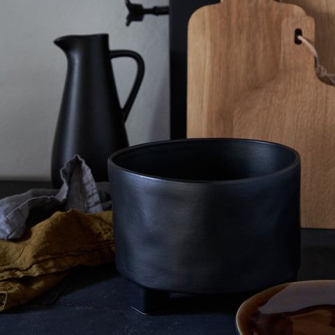 Riviera  Footed centerpiece  - 22 cm | 9'' - Sable noir