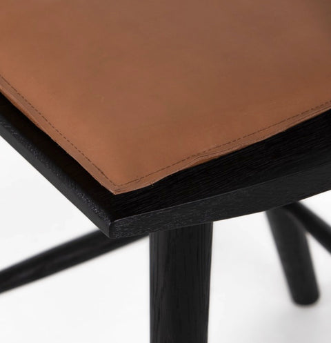 Lewis Windsor Counter Stool W Cs Whiskey -Black Oak