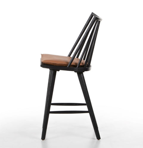 Lewis Windsor Counter Stool W Cs Whiskey -Black Oak