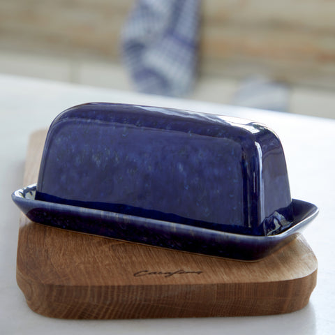 Abbey Rect. butter dish  - 19 cm | 8'' w/ lid - Blue